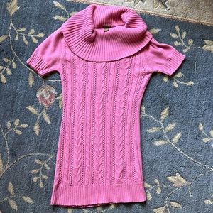 Copper Key | short-sleeved Sweater Dress| Cowl Kneck